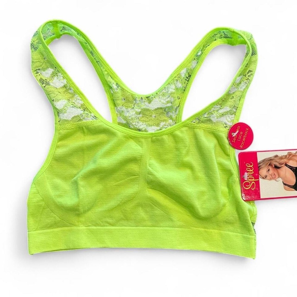 NWT Vibrant Green Lace Razorback Bralette Size S/M